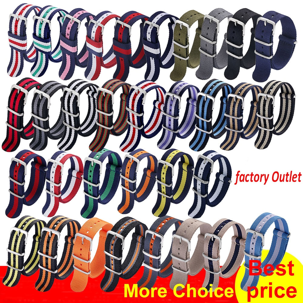 Carty 1pcs Nato Strap 18mm 20mm 22mm Nylon Watch Band Waterproof Watch Strap for Nato Army Sport Watch Dropshipping Belt